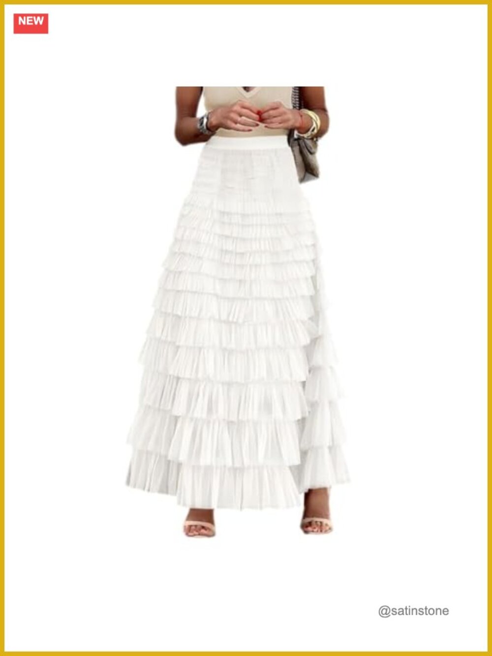 Womens Long Tulle Maxi Skirt High Waisted A-Line Layered Mesh